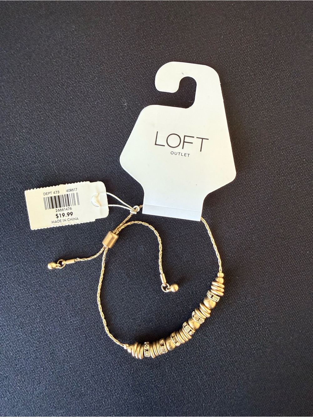 LOFT Gold Tone Beaded Slide Bracelet